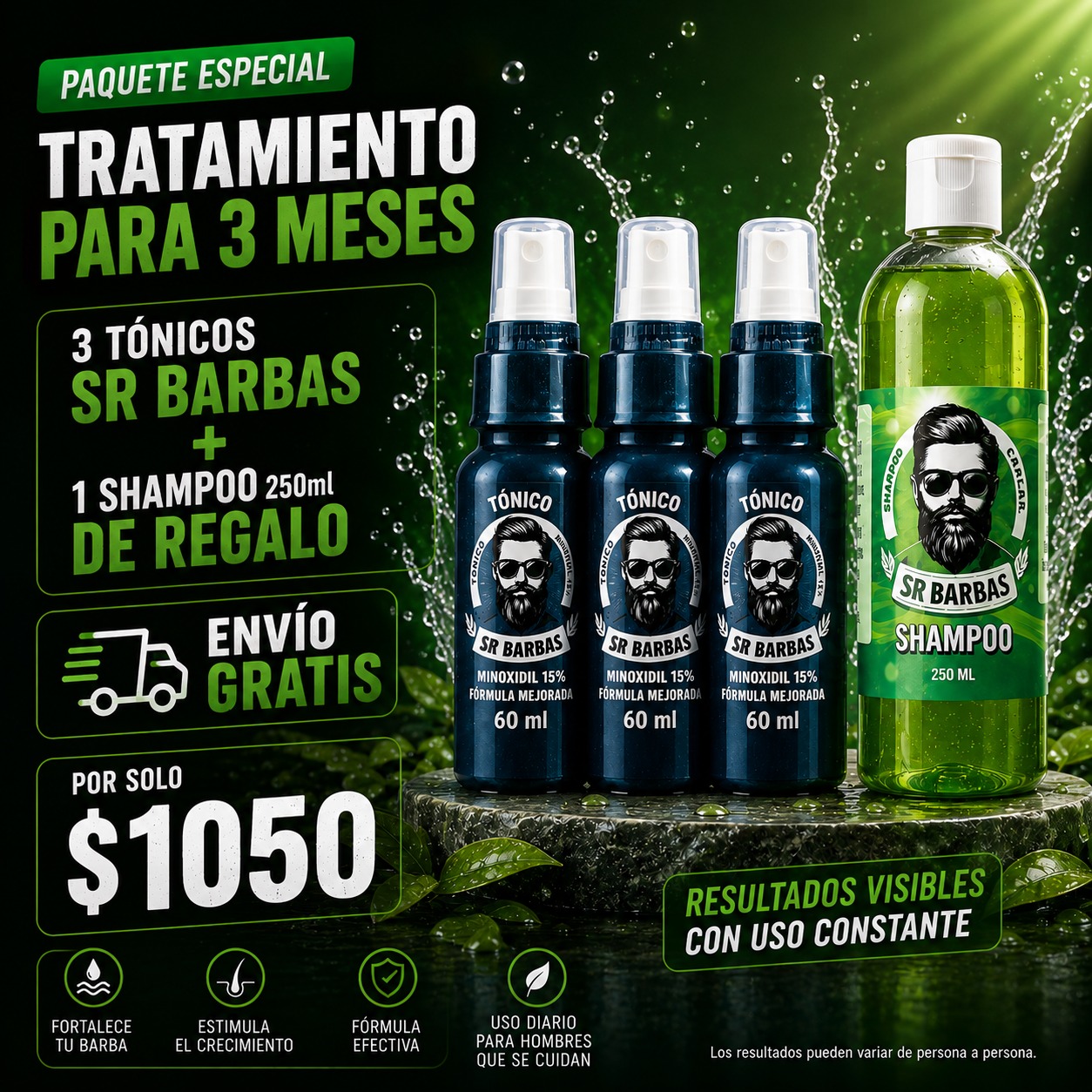 Tratamiento Intensivo de Barba o cabello (3Meses)